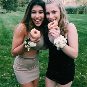 Beige Cut Put Mini Dress